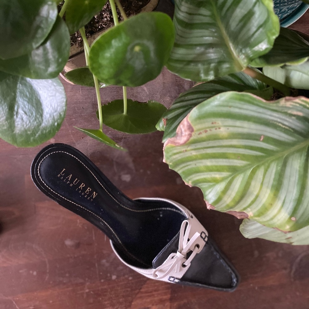Navy Lauren Ralph Lauren Slip-On Kitten Heels